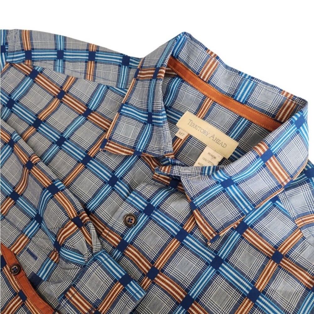 The Territory Ahead 100% Cotton Plaid Medium Tall Dress Shirt